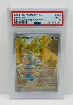 🔥2024 POKEMON SVP EN PROMO MIMIKYU #075 PALDEAN FATES PC ETB PSA 9 Mint!🔥 - Image 1