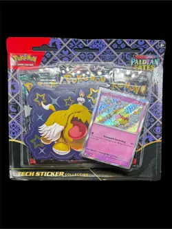 2024 Pokemon S&V Paldean Fates Tech Sticker 3 Pack Blister Greavard - Sealed - Image 1