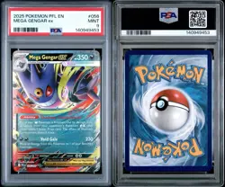 2025 Mega Gengar ex 056/094 Pokemon Double Rare Phantasmal Flames PSA 9 - Image 1