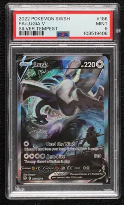 Lugia V Ultra Rare Pokemon Sword & Shield Silver Tempest PSA 9 MINT - Image 1
