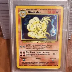 Pokemon TCG Ninetales Base Set Holo Unlimited Rare Card 12/102 Psa 5 - Image 2