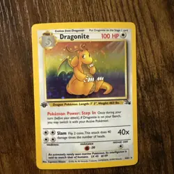 Dragonite 4/62 Rare Fossil Holo 1st Edition Pokemon NICE CARD! - Image 1