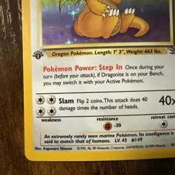 Dragonite 4/62 Rare Fossil Holo 1st Edition Pokemon NICE CARD! - Image 4