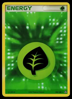 Pokemon Card - Grass Energy Power Keepers 103/108 Rare Holo - Image 1