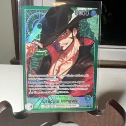 One Piece CCG Dracule Mihawk-OP14-020 Leader Foil 5000 Card - Image 1
