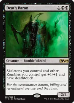 1 x Death Baron - Core Set 2019 - Moderate Play - MTG - Image 1