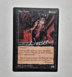 SIGNED MTG Magic Aku Djinn VISIONS NM Terese Nielsen Edh Cube Vintage - Image 1