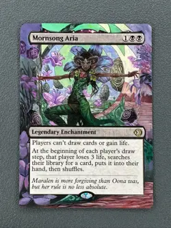 Mornsong Aria MTG Lorwyn Eclipsed Hand Painted Borderless Extended Altered Art v - Image 1
