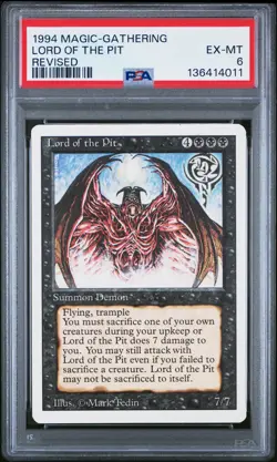 MTG - Lord of the Pit - Revised Edition Magic - Graded PSA 6 - Image 1