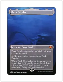 1x Dark Depths, Borderless Art, Dominaria Remastered, Magic MTG NM - Image 1