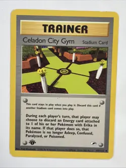 Pokemon Card - Celadon City Gym Gym Heroes 107/132 Uncommon 1st Edition - Image 1