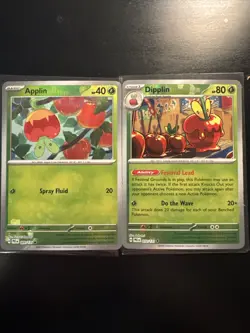 Applin Dipplin Master Ball 2 Card Lot Prismatic Evolutions Pokemon Reverse Holos - Image 1