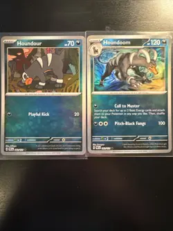 Houndour Houndoom Master Ball 2 Card Pokemon Lot Prismatic Evolutions Reverse - Image 1