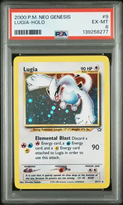 139258277 Lugia 2000 Pokemon Neo Genesis #9 Holo PSA 6 - Image 1