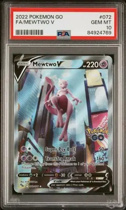 PSA 10 Gem Mint Mewtwo V 072 Pokemon Go Set Alt Alternate Art Pokemon Card - Image 1