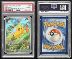 Pikachu (Paldea Adventure Chest) Holo Pokemon Scarlet & Violet Black Star PSA 8 - Image 3