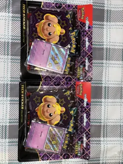 Pokemon Paldean Fates Tech Sticker Collection Fidough Sealed Lot Of 2 - Image 1