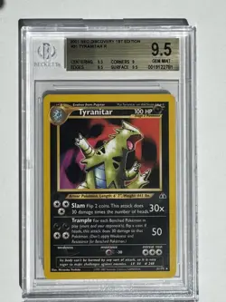 2001 Pokemon 1st Edition Neo Discovery Tyranitar #031 BGS 9.5 - Image 1