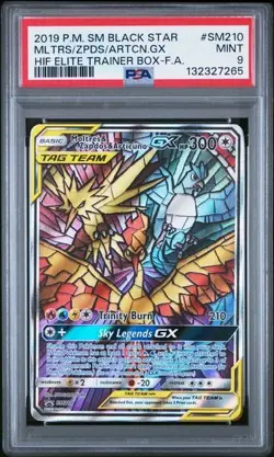 Moltres/Zapdos/Articuno GX 2019 Pokemon Hidden Fates Elite Trainer Box FA PSA 9 - Image 1