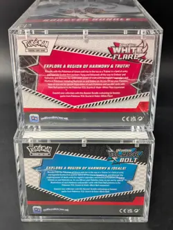 2x Pokemon SV10.5 Black Bolt White Flare Sealed Booster Bundle Display W/Acrylic - Image 3