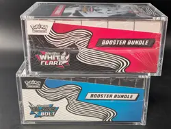 2x Pokemon SV10.5 Black Bolt White Flare Sealed Booster Bundle Display W/Acrylic - Image 4