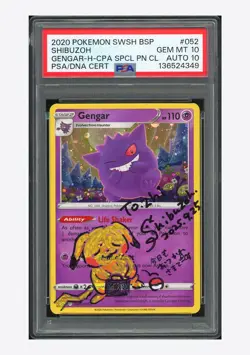 Pokemon PSA 10 AUTO 10 Gengar Promo Shibuzoh 2020 SWSH052 English - Image 1