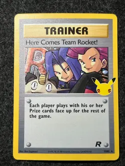 Here Comes Team Rocket! 15/82 Textured Holo Rare Celebrations Pokemon - Image 1
