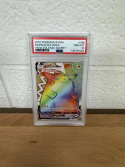 Pokemon TCG SWSH Vivid Voltage #188 Pikachu VMAX Secret Rare PSA 10 GEM MT - Image 1