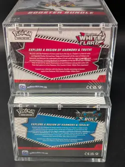 2x Pokemon SV10.5 Black Bolt White Flare Sealed Booster Bundle Display W/Acrylic - Image 3