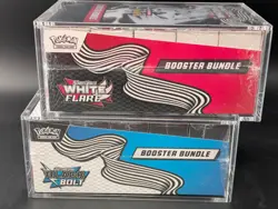 2x Pokemon SV10.5 Black Bolt White Flare Sealed Booster Bundle Display W/Acrylic - Image 4