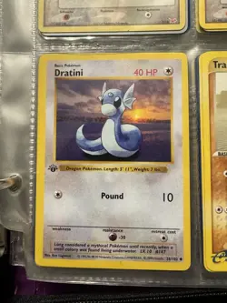 Pokemon Dratini 26/102 Base Set, Shadowless, 1st Edition NM - Image 1