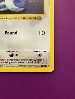 Pokemon Dratini 26/102 Base Set, Shadowless, 1st Edition NM - Image 4