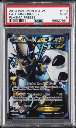 2013 POKEMON B&W PLASMA FREEZE #110 FULL ART/THUNDURUS EX PSA 9 - Image 1