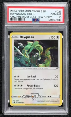 Rayquaza Holo Pokemon Sword & Shield Black Star Promo PSA 10 GEM MT - Image 1