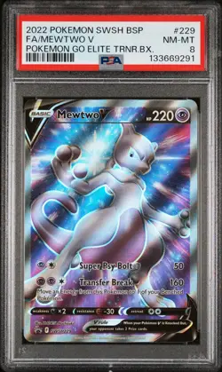 133669291 Mewtwo V 2021 Pokemon Sword & Shield GO ETB Promo #SWSH229 PSA 8 - Image 1