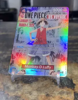NCAA Bandai Namco One Piece CCG Monkey D. Luffy US Voyage Promo Full Art Holo D - Image 2