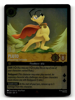 COLD FOIL - Disney Lorcana Pluto - Determined Defender 14/204 - Fabled - Image 1