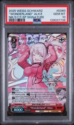 2025 WEISS SCHWARZ GODDESS OF VICTORY: NIKKE SP SIG "WONDERLAND" ALICE PSA 10 - Image 1