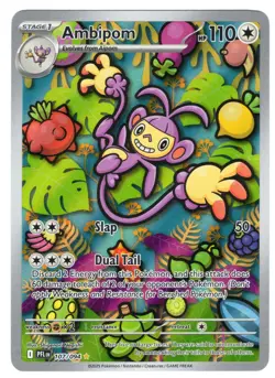 Ambipom 107/094 Me02: Phantasmal Flames Holo Pokemon Card NM - Image 1