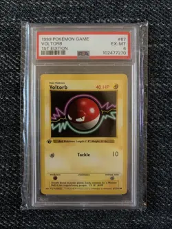 1999 Pokemon Voltorb Base Set 1st Edition Shadowless Card 67/102 PSA 6 - Image 1