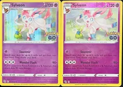 2022 POKEMON GO SYLVEON HOLO & REVERSE HOLO - 2 CARD LOT - Image 1