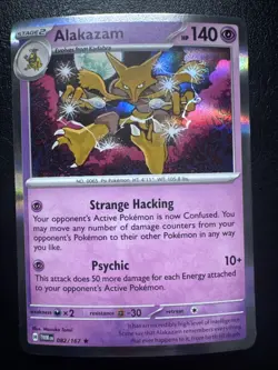 Alakazam - Pokemon Card TCG - Holo Foil Rare - Mint Pack Fresh Mint (PSA 8-9) - Image 1