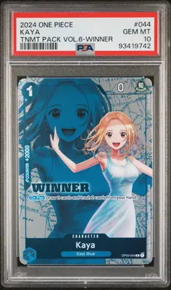 One Piece Card Kaya OP03-044 TNMT Pack Vol. 6 Winner English - PSA 10 GEM MINT - Image 1