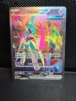 Pokemon Iron Valiant EX TCG Card 249/182 Paradox Rift Special Illustration Rare - Image 1