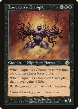 MTG Torment --- LAQUATUS'S CHAMPION --- RARE! NM! Magic the Gathering! - Image 1
