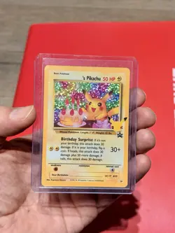 Pokemon TCG Pikachu Birthday Surprise Holo CELEBRATIONS BLACK STAR PROMO RARE - Image 1