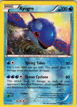 Kyogre 53/160 Rare - Pokemon TCG XY: Primal Clash - Reverse Holo (NM) - Image 1