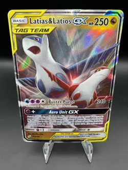 Latias & Latios GX Full Art #113/181 Pokemon Sun Moon Team Up Ultra Rare Holo NM - Image 1