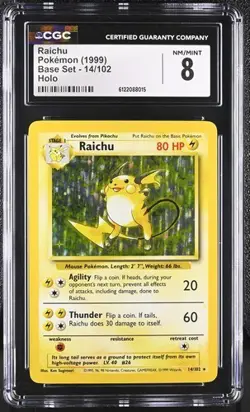 Raichu *CGC 8* Holo *Base Set* #14 *1999* Vintage * Pokemon - Image 1