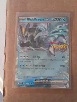 POKEMON SURGING SPARKS STAMPED BLACK KYUREM EX 048/191 DOUBLE RARE SV08 HOLO - Image 1